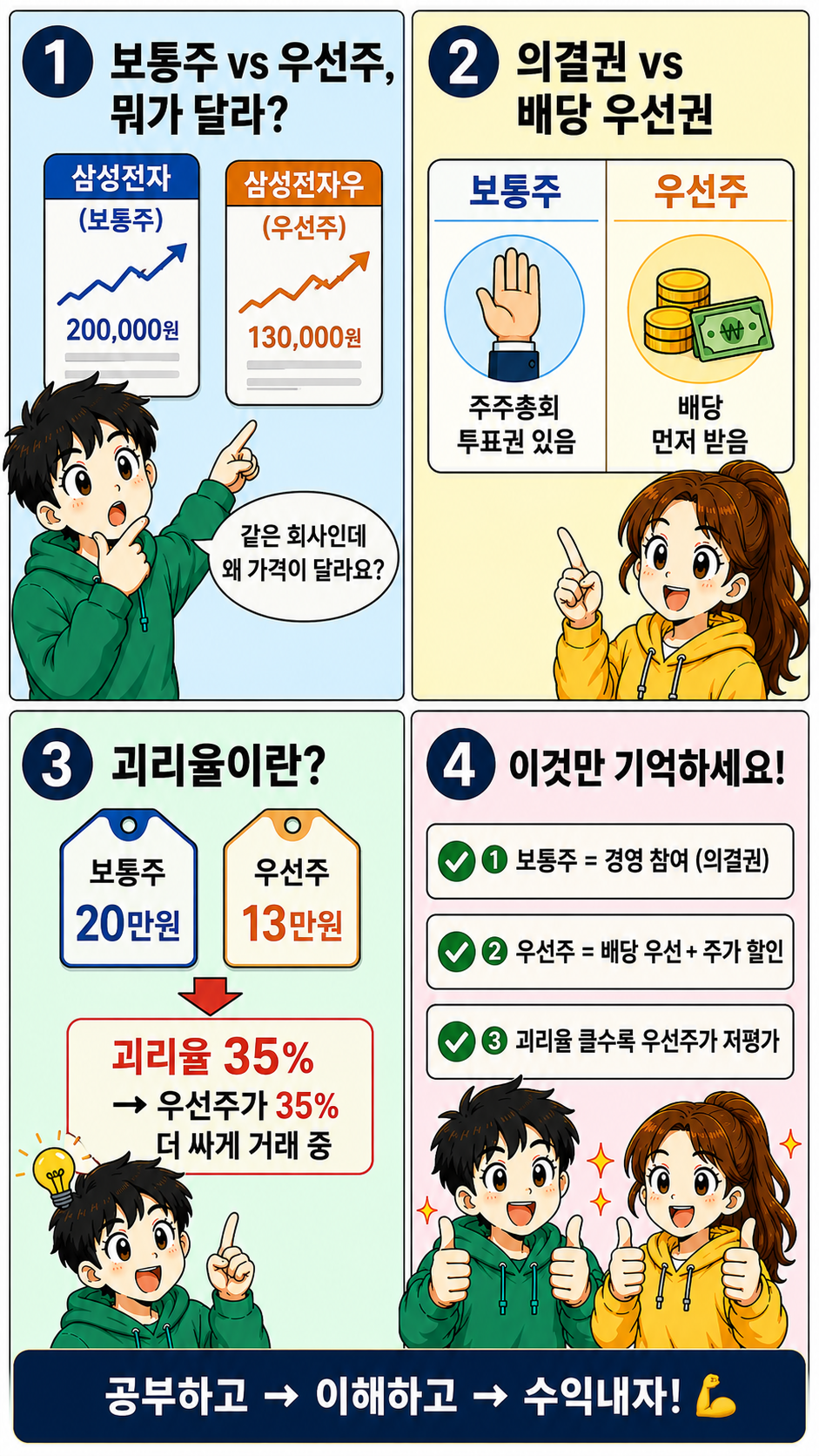 보통주 우선주 차이 괴리율 주식