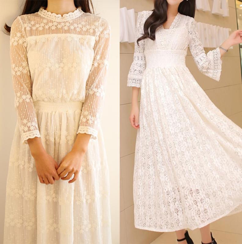 만삭 드레스 셀프웨딩 레이스 원피스 빅사이즈