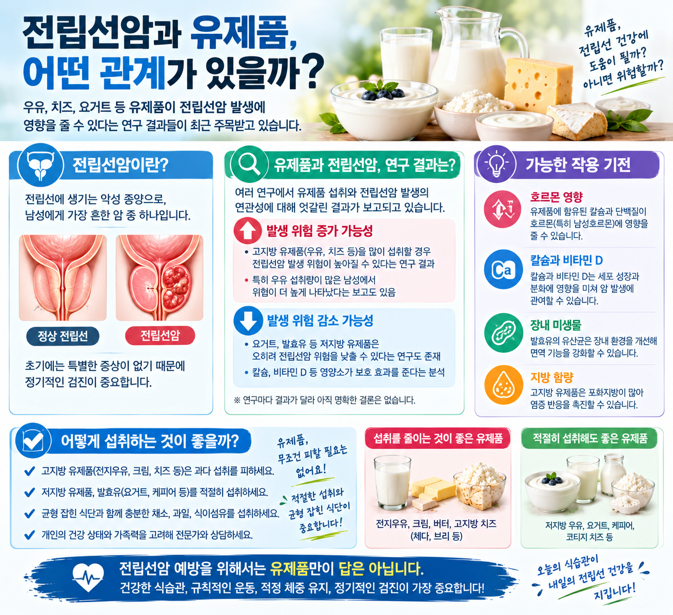 전립선암과 유제품 섭취량의 관계