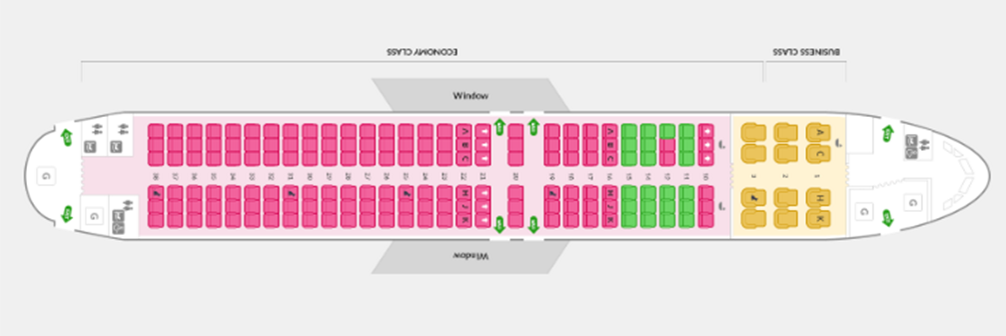 아시아나항공 좌석, 아시아나항공 좌석배치도