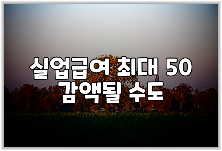 실업급여 최대 50 감액될 수도