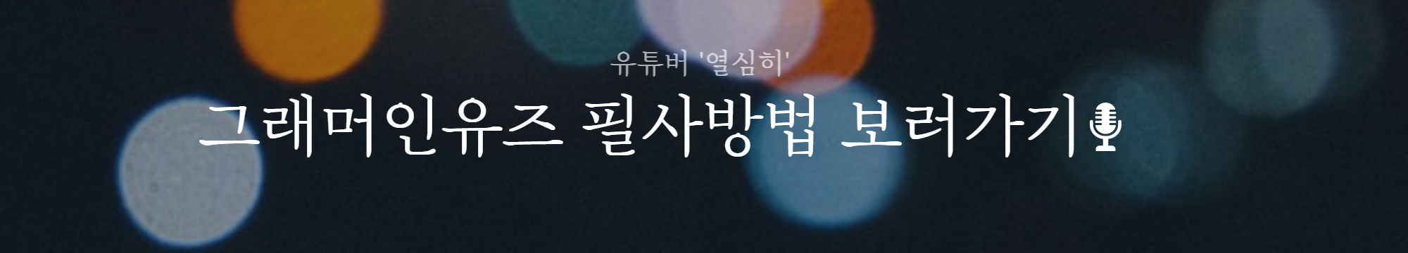 필사방법