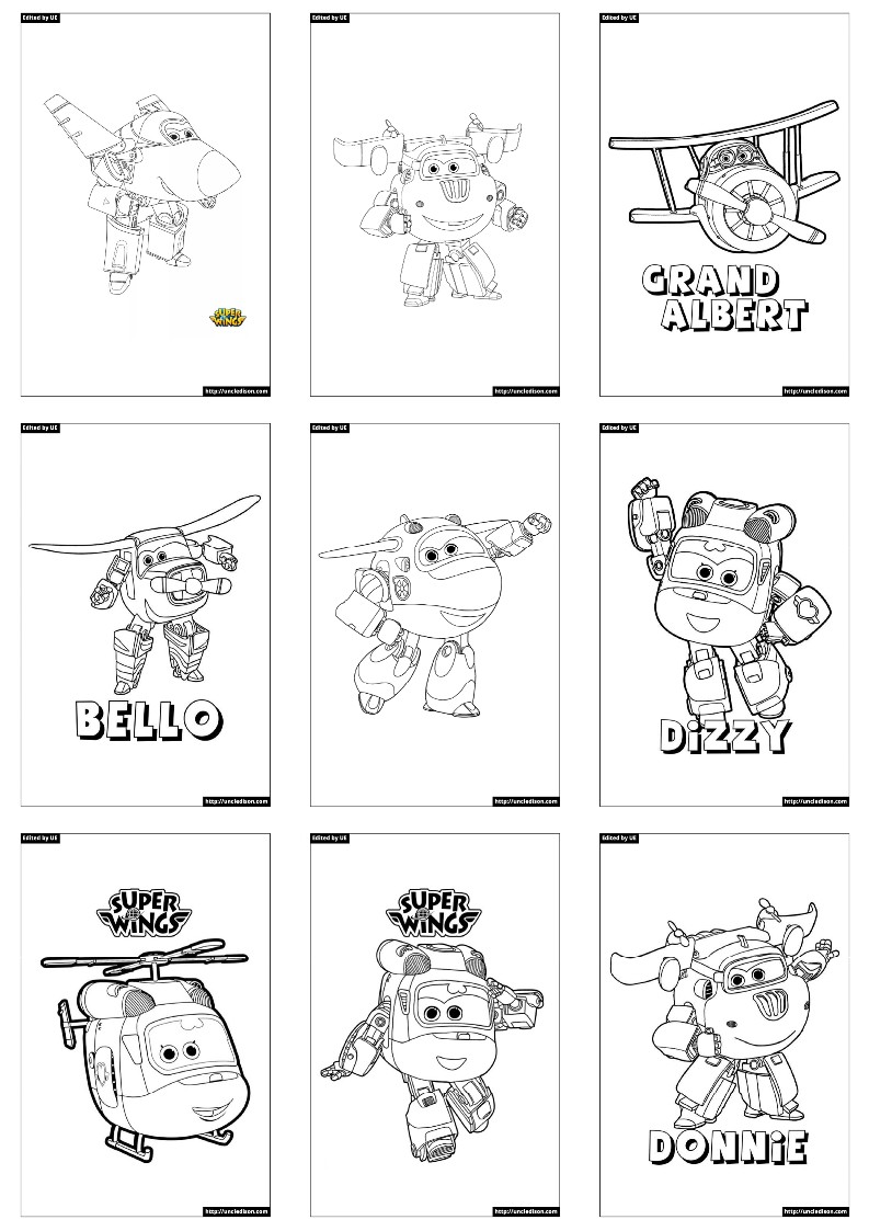 슈퍼윙스 색칠공부 도안
