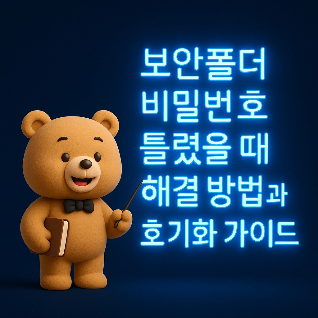 보안폴더 비밀번호 틀렸을 때 해결 방법과 초기화 가이드