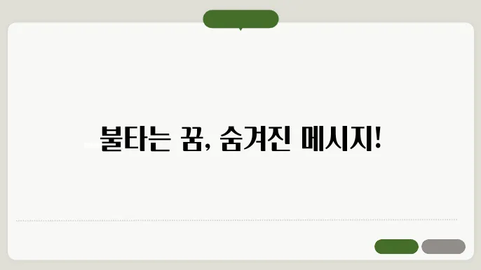 불타는 꿈의 해석