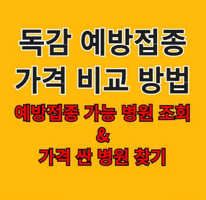 독감 예방접종 가격 비교 방법 썸네일