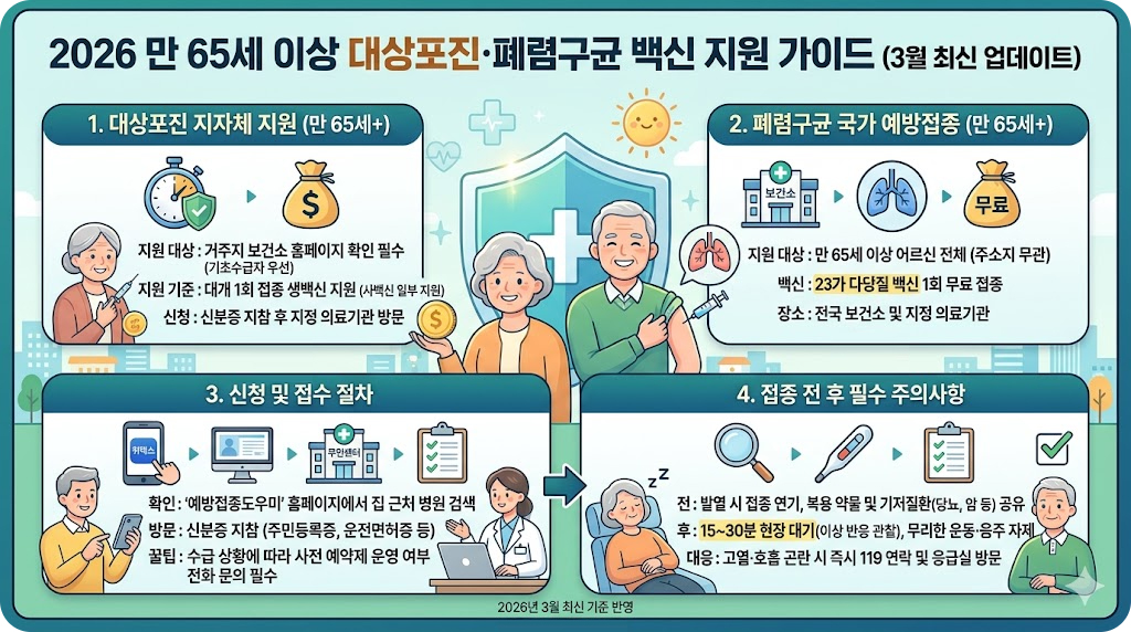 만 65세 이상 주목! 대상포진·폐렴구균 백신 국가 지원 및 무료 접종 가이드