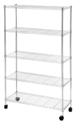 코멧 메탈 선반 5단 900 x 350 x 1500mm, 실버