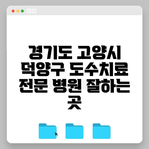 경기도 고양시 덕양구 도수치료 전문 병원 잘하는 곳