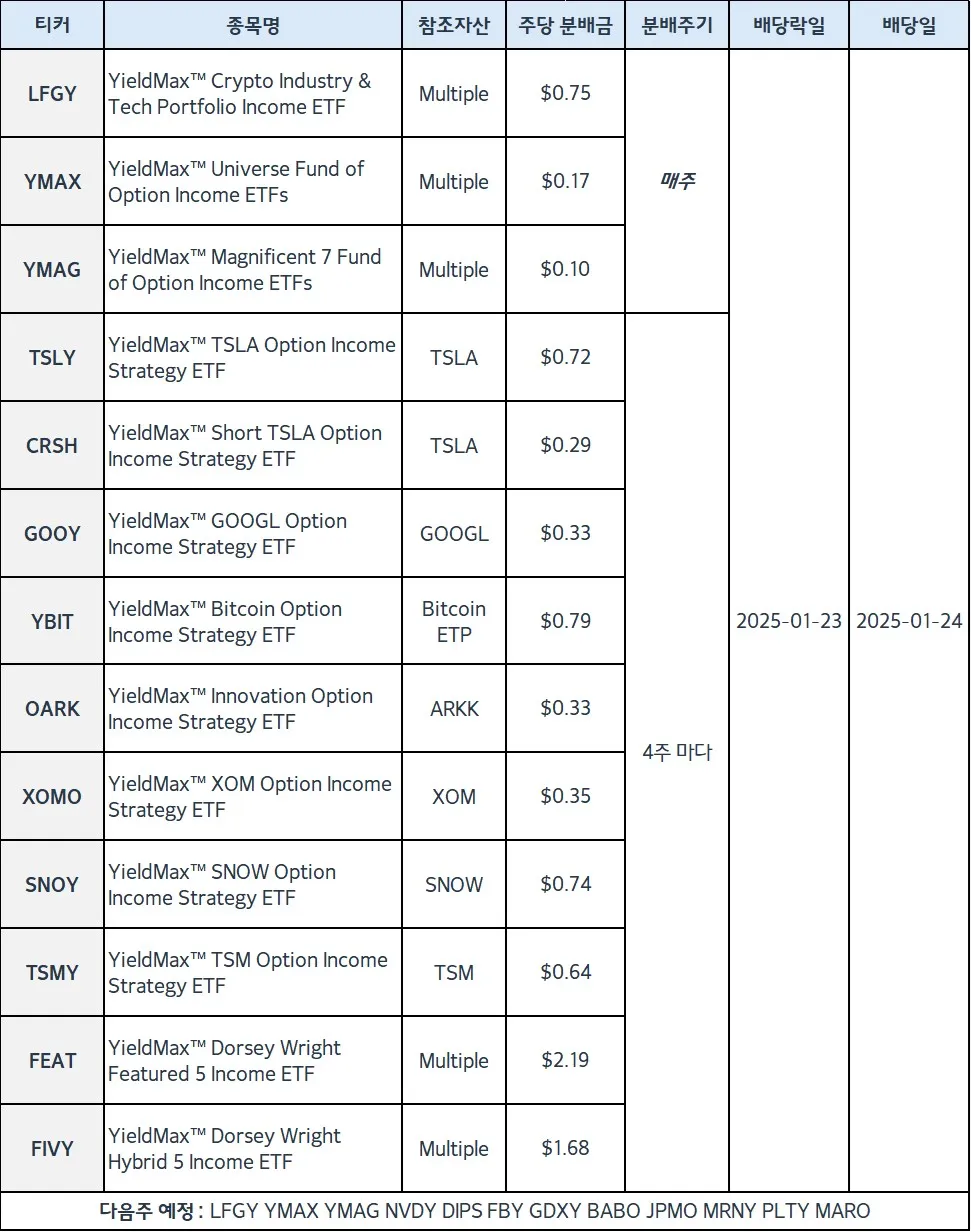 일드맥스-LFGY-YMAX-YMAG-TSLY-CRSH-GOOY-YBIT-OARK-XOMO-SNOY-TSMY-FEAT-FIVY