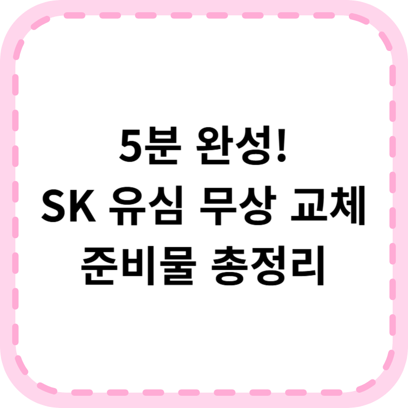 SK 유심 무상 교체 방법 (사전 준비물)