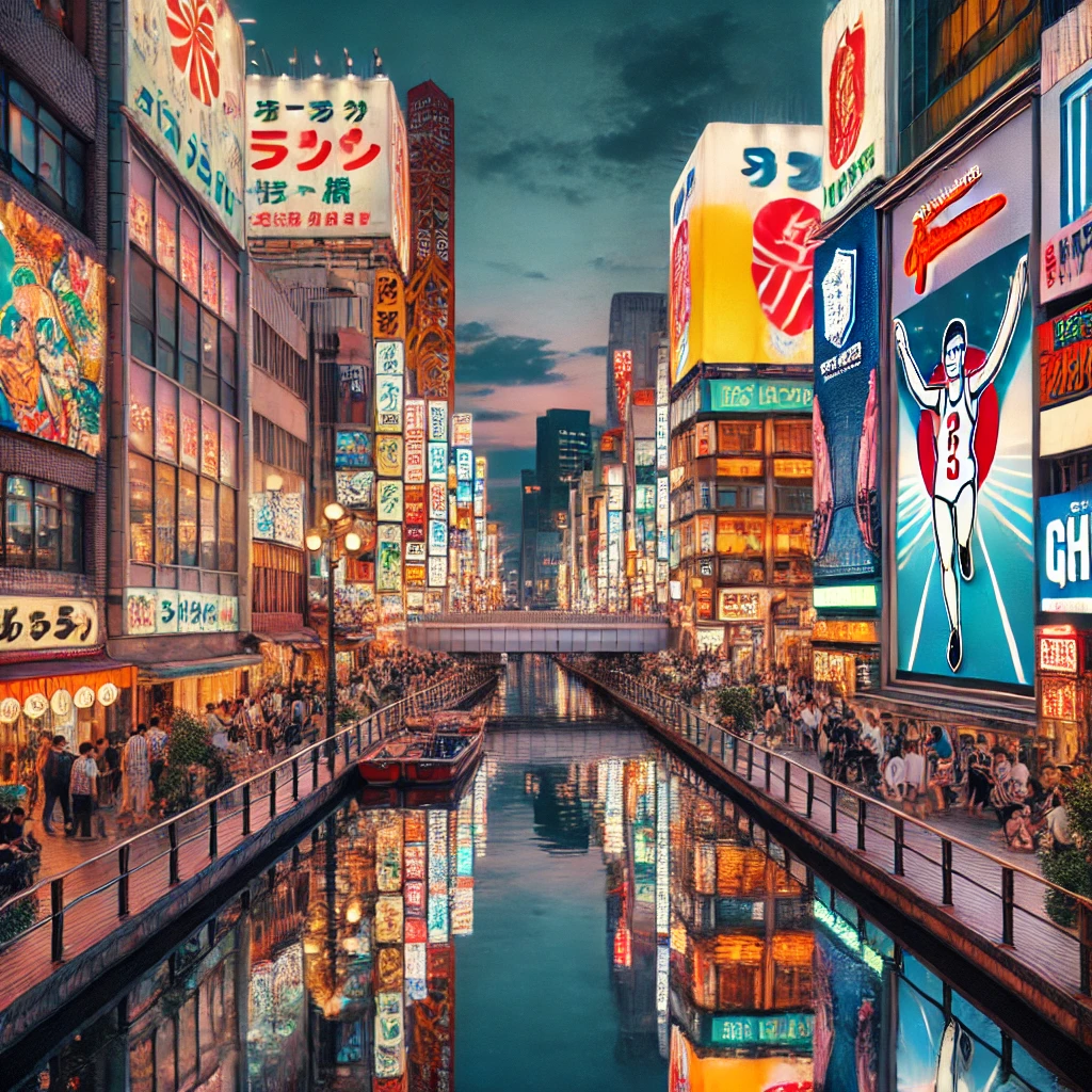 도톤보리 강가 사진