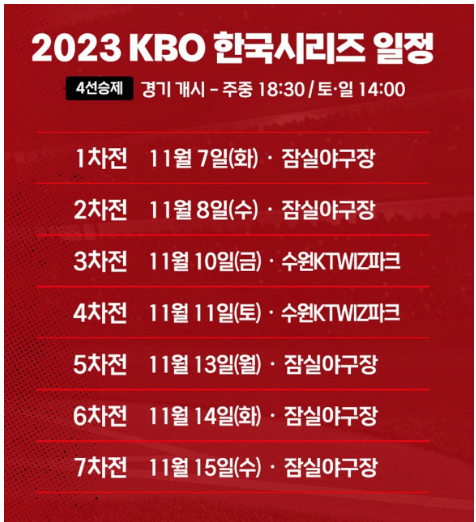 2023 프로야구 중계 방송 일정표