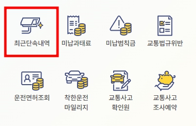 최근 단속내역 확인