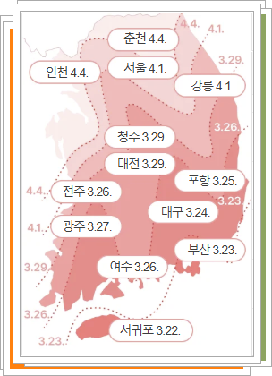 2025 벚꽃 개화 지도
