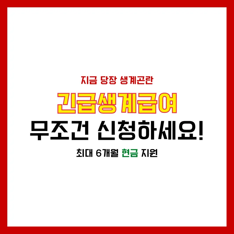 긴급복지 생계지원금 지원 대상 신청방법