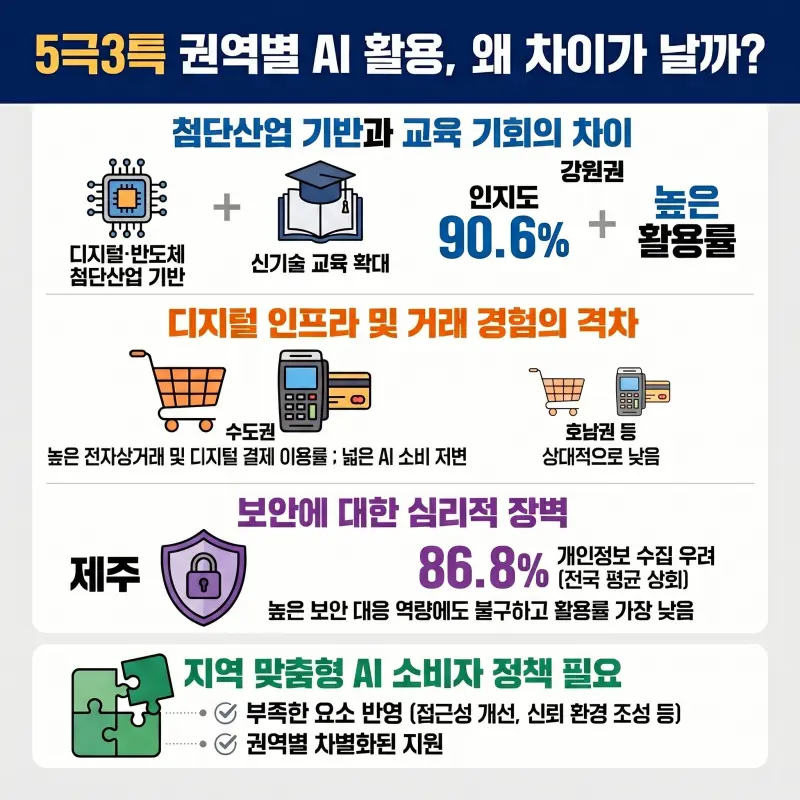 AI 소비생활 격차 권역별 AI 활용 차이