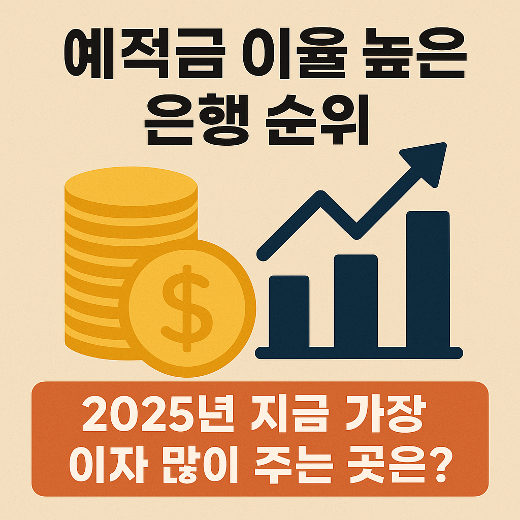 예적금 이율 높은 은행 순위-2025년 지금 가장 이자 많이 주는 곳은?