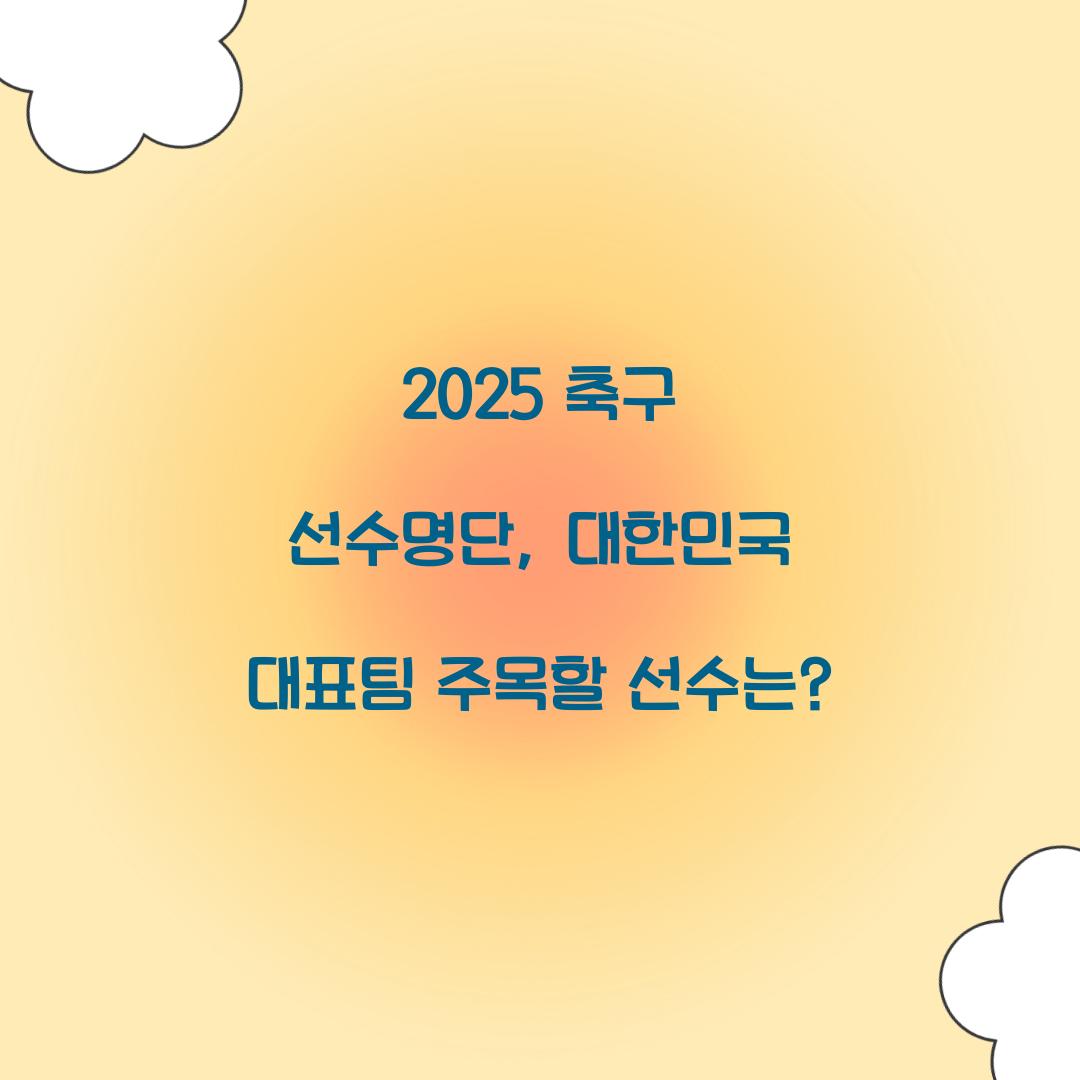 2025 축구 선수명단