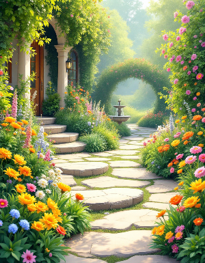 식물이 가득한 가든