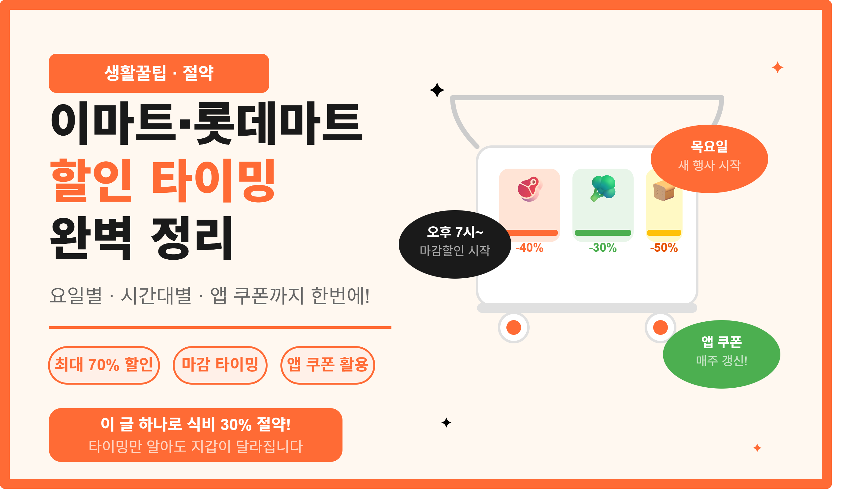 이마트·롯데마트 할인 타이밍 완벽 정리