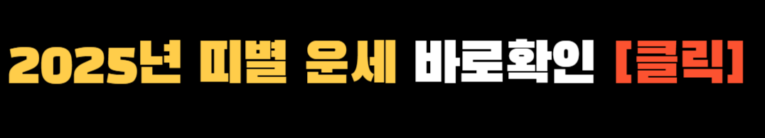 2025년 띠 ❘ 2025년 띠별운세 ❘ 재물운, 건강운, 직업운, 애정운