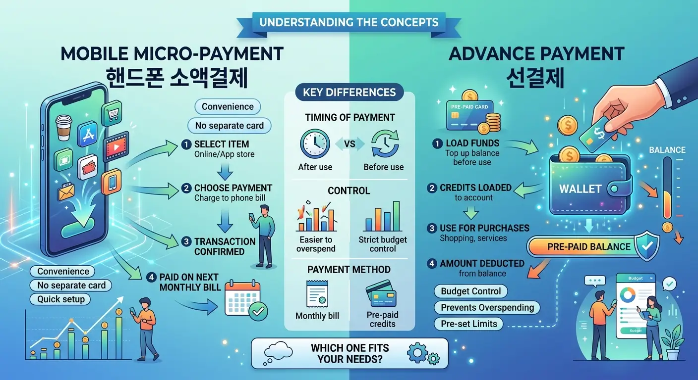 핸드폰 소액결제와 선결제의 기본 개념