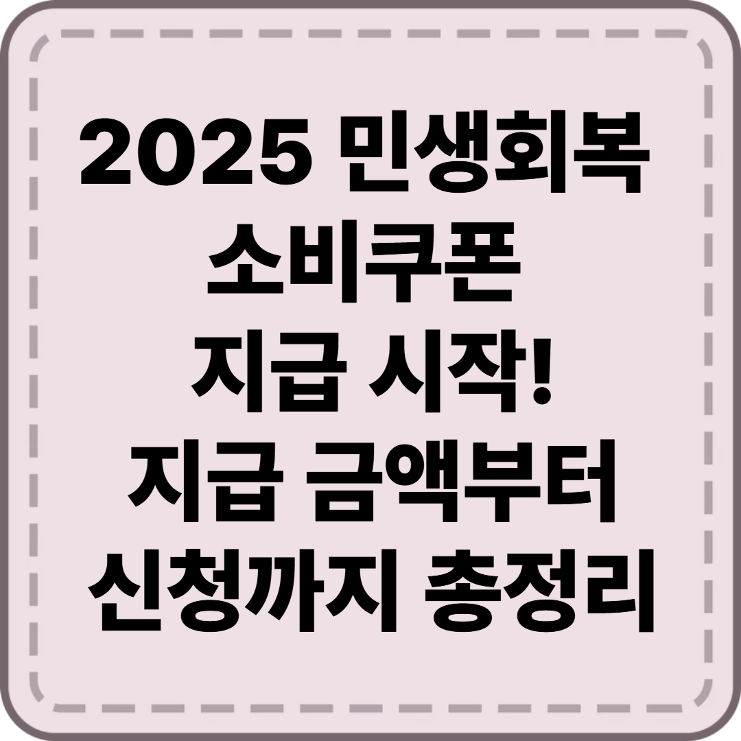 민생회복 소비쿠폰