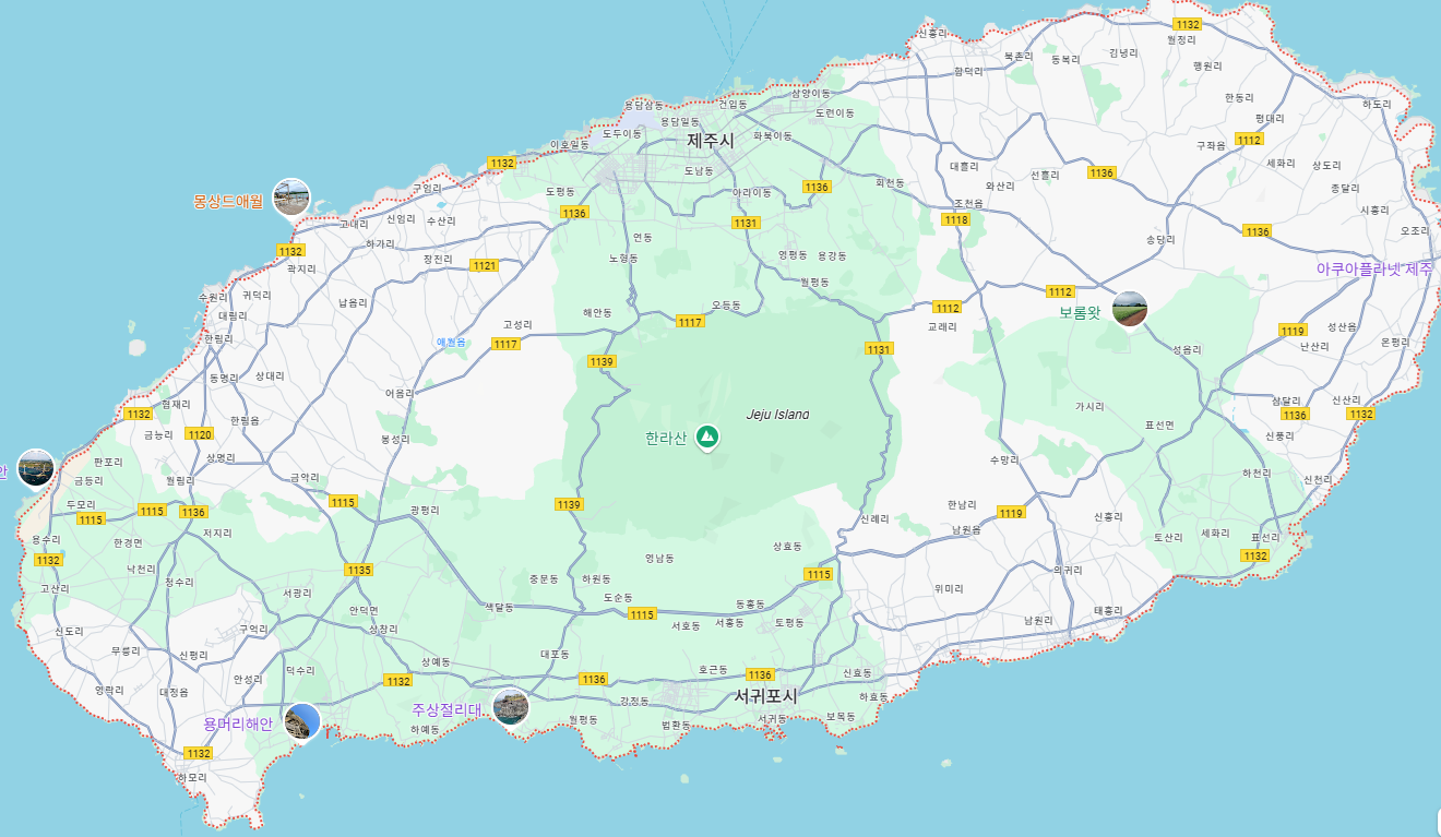 제주도 지도 관련 사진