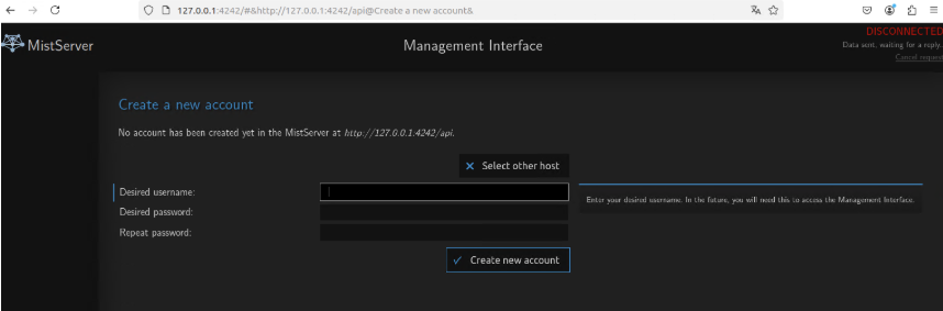 MistServer 접속화면
