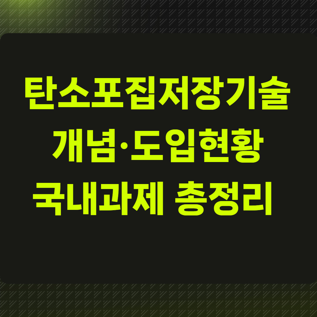 탄소포집저장(탄소 포집&middot;저장) 기술