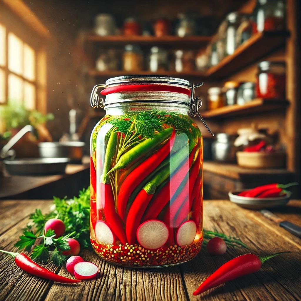 동치미고추삭히기