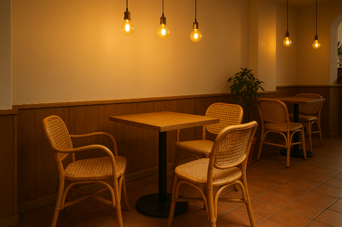 우드 톤과 따뜻한 조명의 아날로그 감성 인테리어