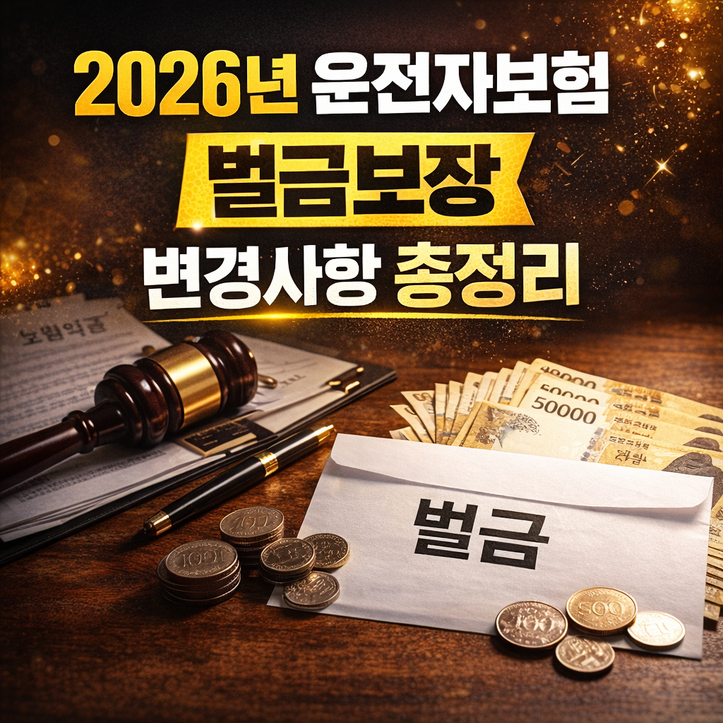 2026년 운전자보험 벌금보장 변경사항 총정리