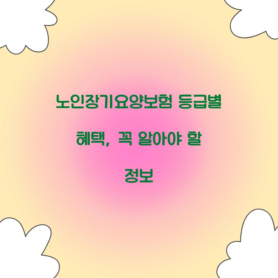 노인장기요양보험 등급별 혜택