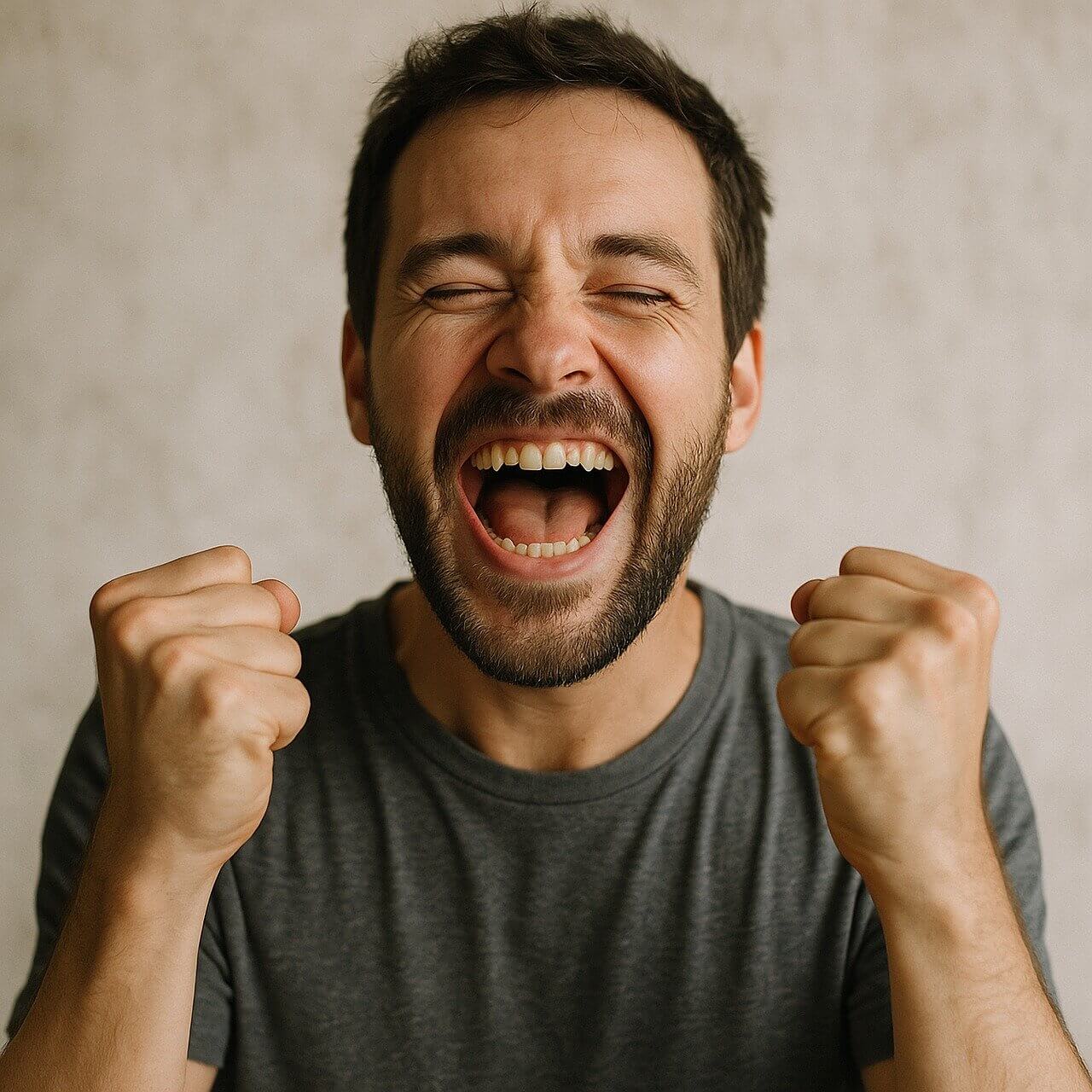 중년 남성이 감정을 표현하기 위해 거울을 바라보며 내면의 감정을 되새기는 장면