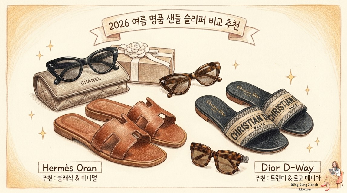 2026 여름 명품 샌들 슬리퍼 비교 추천 (luxury summer sandals comparison thumbnail)