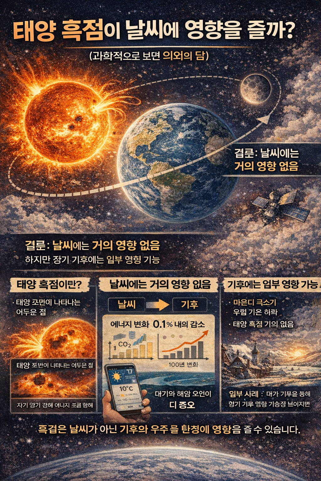 태양 흑점이 날씨에 영향을 줄까 (과학적으로 밝혀진 진짜 영향)
