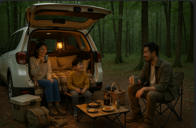 숲속에서 차박하기
