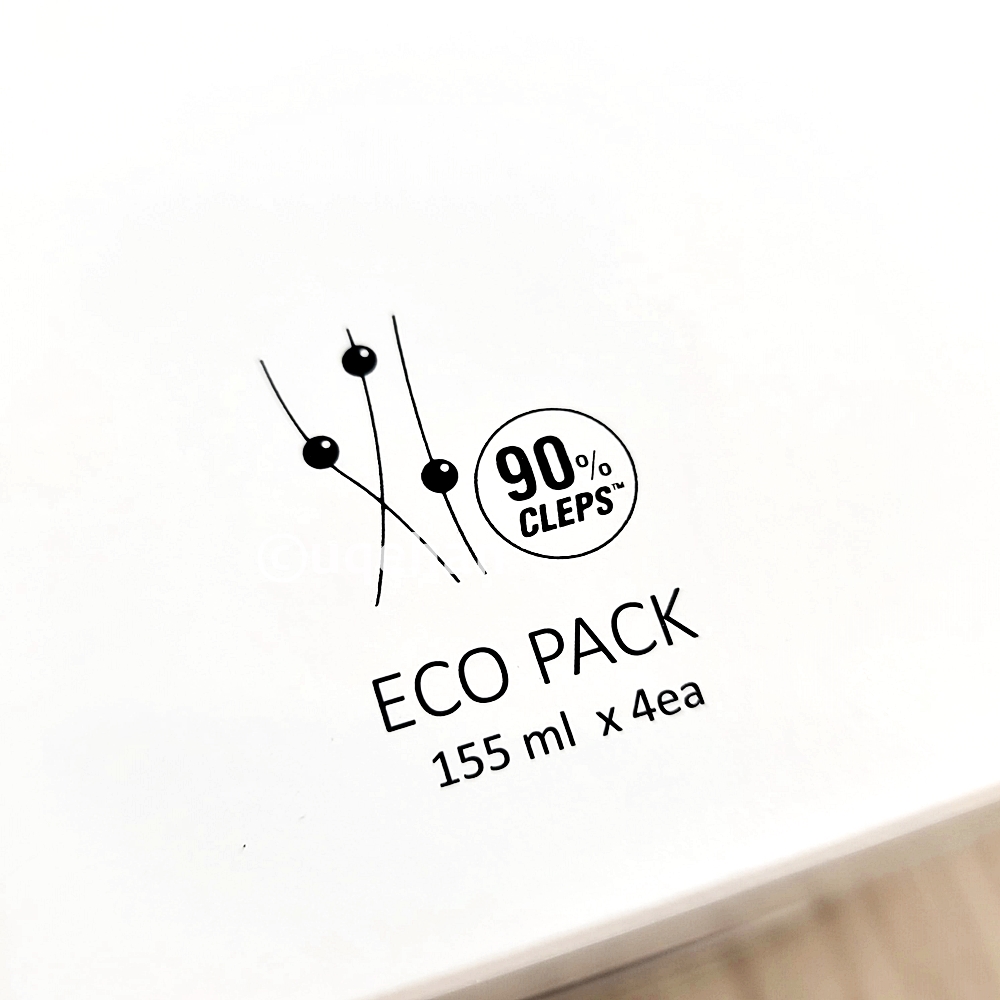 상자 겉면에 ECO PACK 155ML X 4EA 라고 쓰여있다.