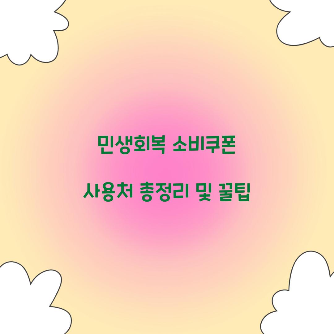 민생회복 소비쿠폰
