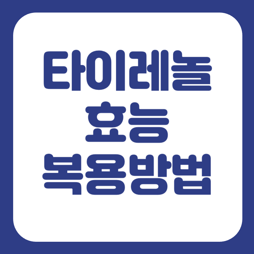 타이레놀 복용법