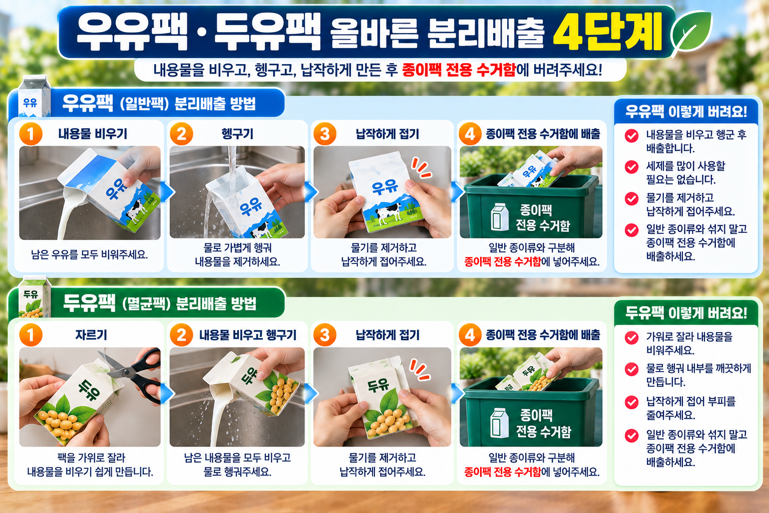 2026년 10월부터 우유팩&middot;두유팩 분리배출 달라진다? 종이팩 올바르게 버리는 방법