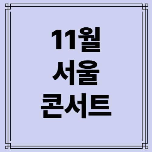 11월 서울 콘서트 사진