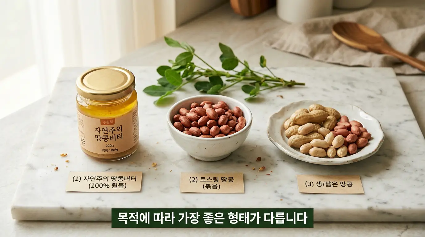 땅콩버터 볶은 땅콩 생땅콩 영양 차이 비교 이미지