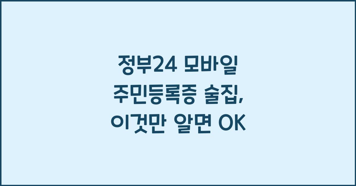 정부24 모바일 주민등록증 술집