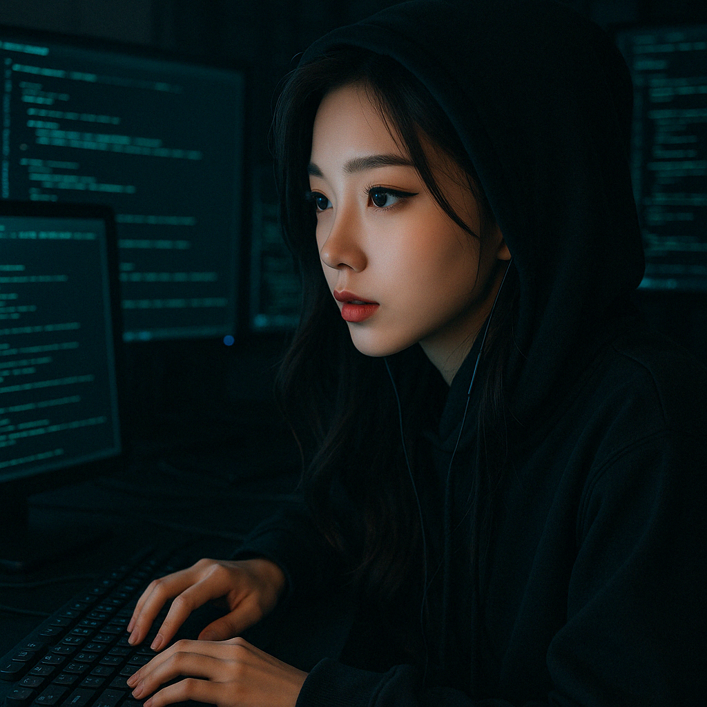 여성 해커 이미지