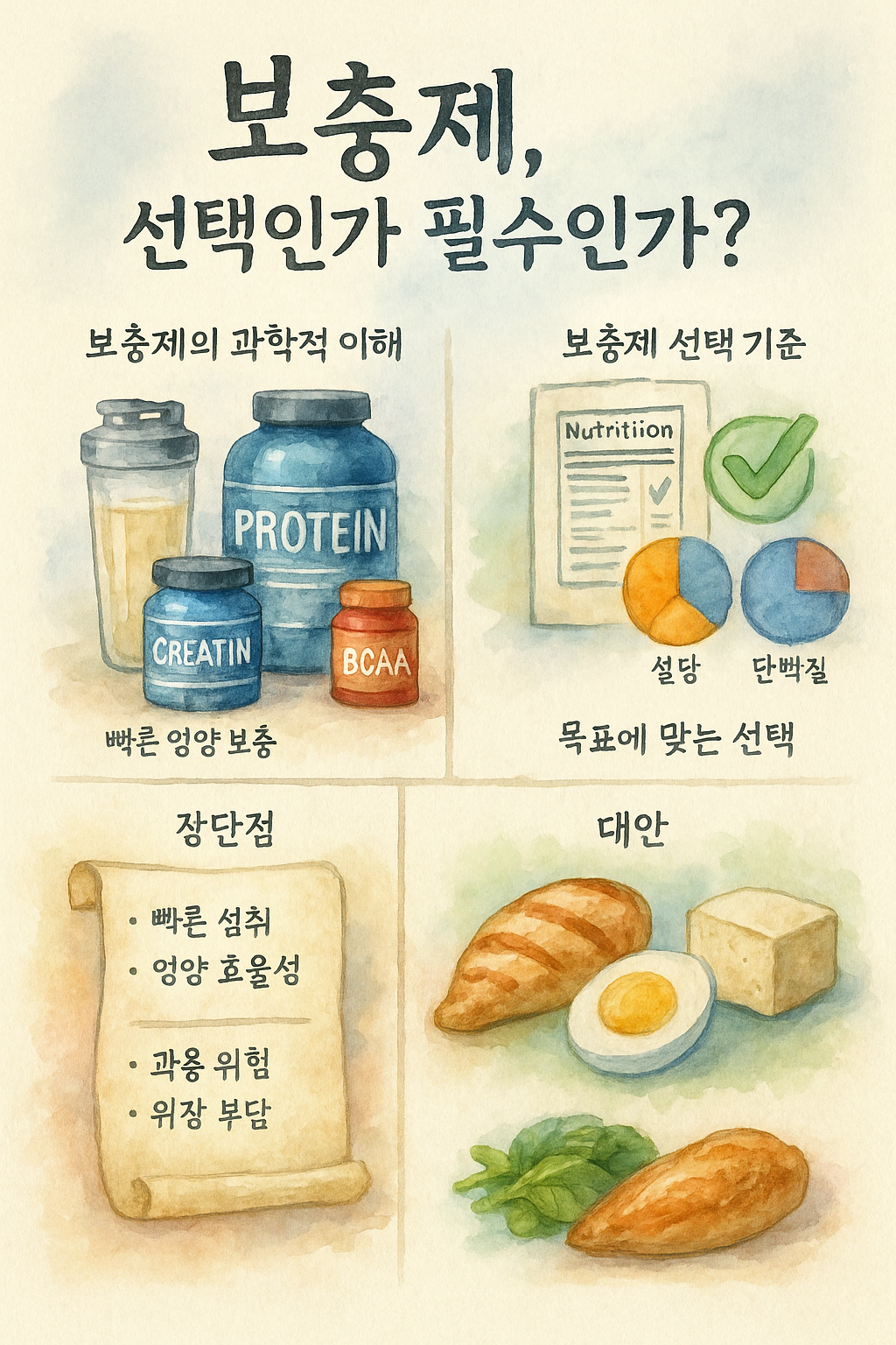 보충제 선택: 장단점