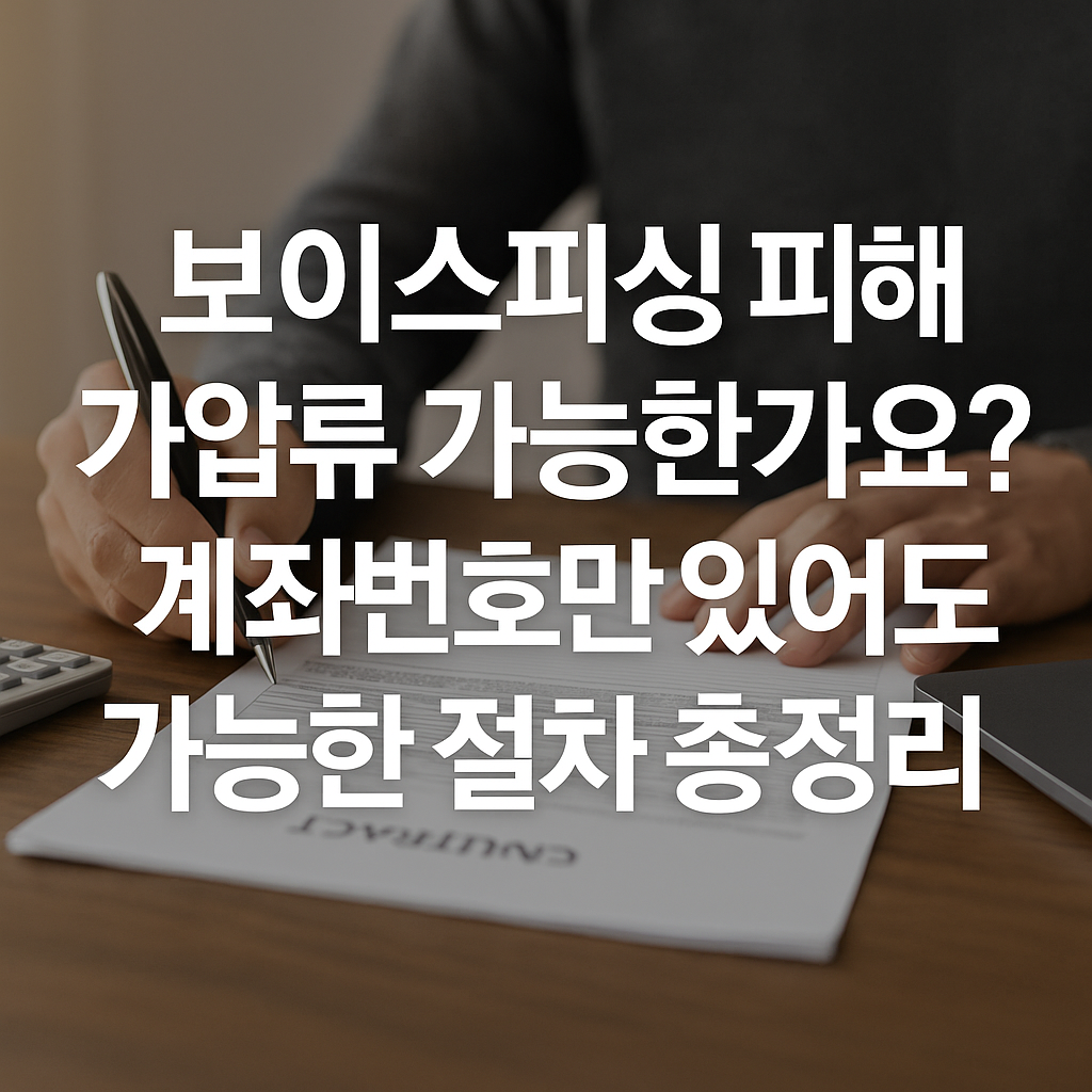 보이스피싱 피해 가압류 가능한가요? 계좌번호만 있어도 가능한 절차 총정리