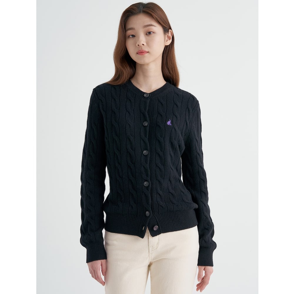 빈폴레이디스 Essential 울 캐시미어 케이블 라운드넥 카디건 BF295AUE15